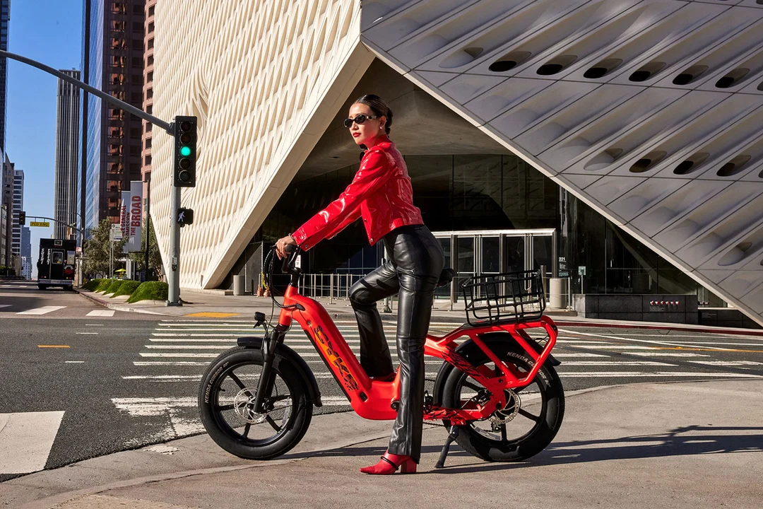 Collie Cargo burnt orange in downtown Los Angeles