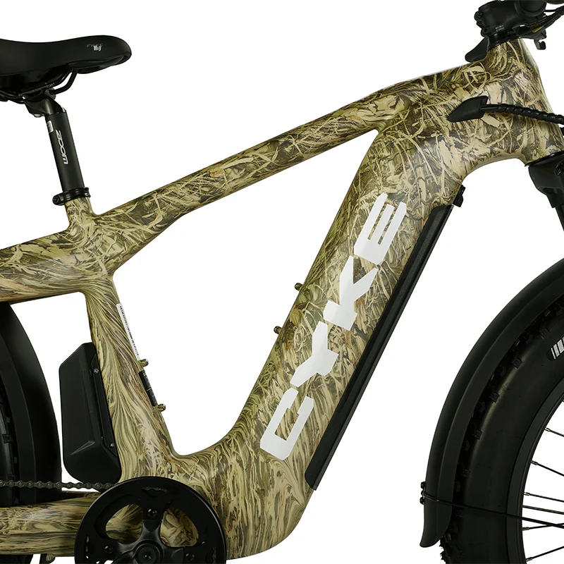 CYKE Cheetah camo frame with integrated battery and CYKE branding