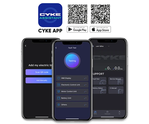 CYKE Assistant smartphone app for diagnostics and support