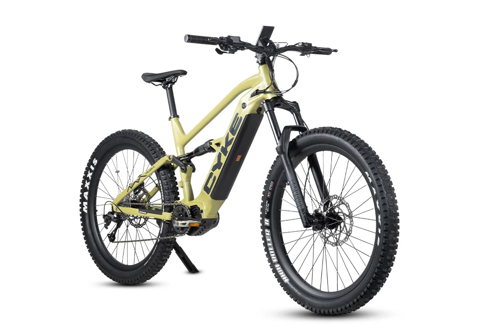 CYKE Falcon A military green front angle with RockShox fork