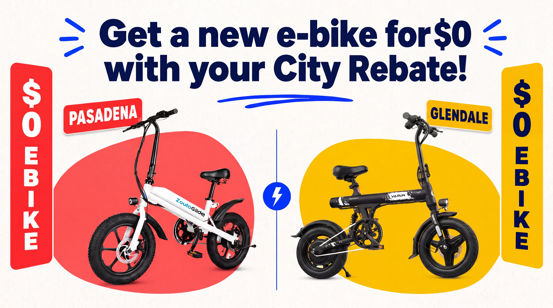 Get a new e-bike for $0 with your City Rebate — Pasadena and Glendale