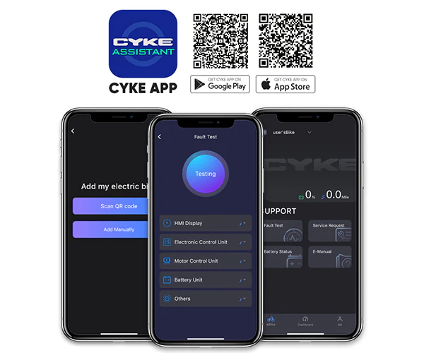 CYKE Assistant smartphone app for diagnostics and support