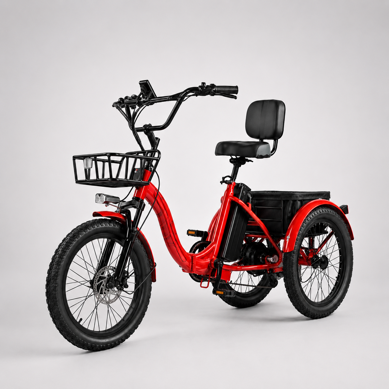 VICTRIP T1 folding electric trike in red — full angled view