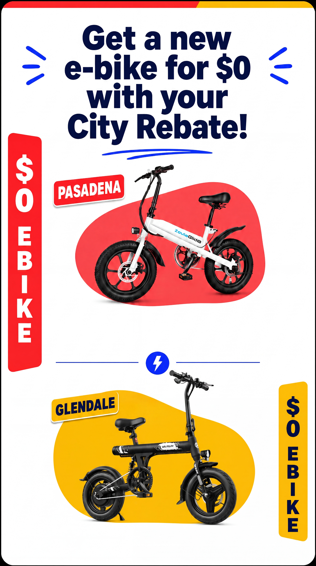Get a new e-bike for $0 with your City Rebate — Pasadena and Glendale